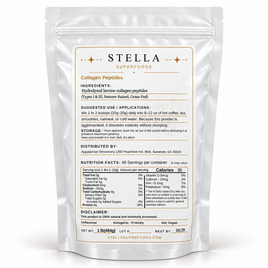 Grass-Fed Pure Bovine Collagen Peptides (Types I & III, Agglomerated)