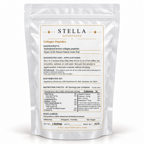 Grass-Fed Pure Bovine Collagen Peptides (Types I & III, Agglomerated)