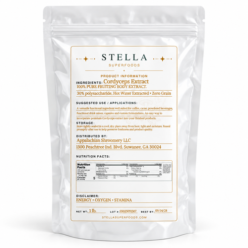 Organic Cordyceps Extract Powder | 100% Fruiting Body (30% Polysaccharides)