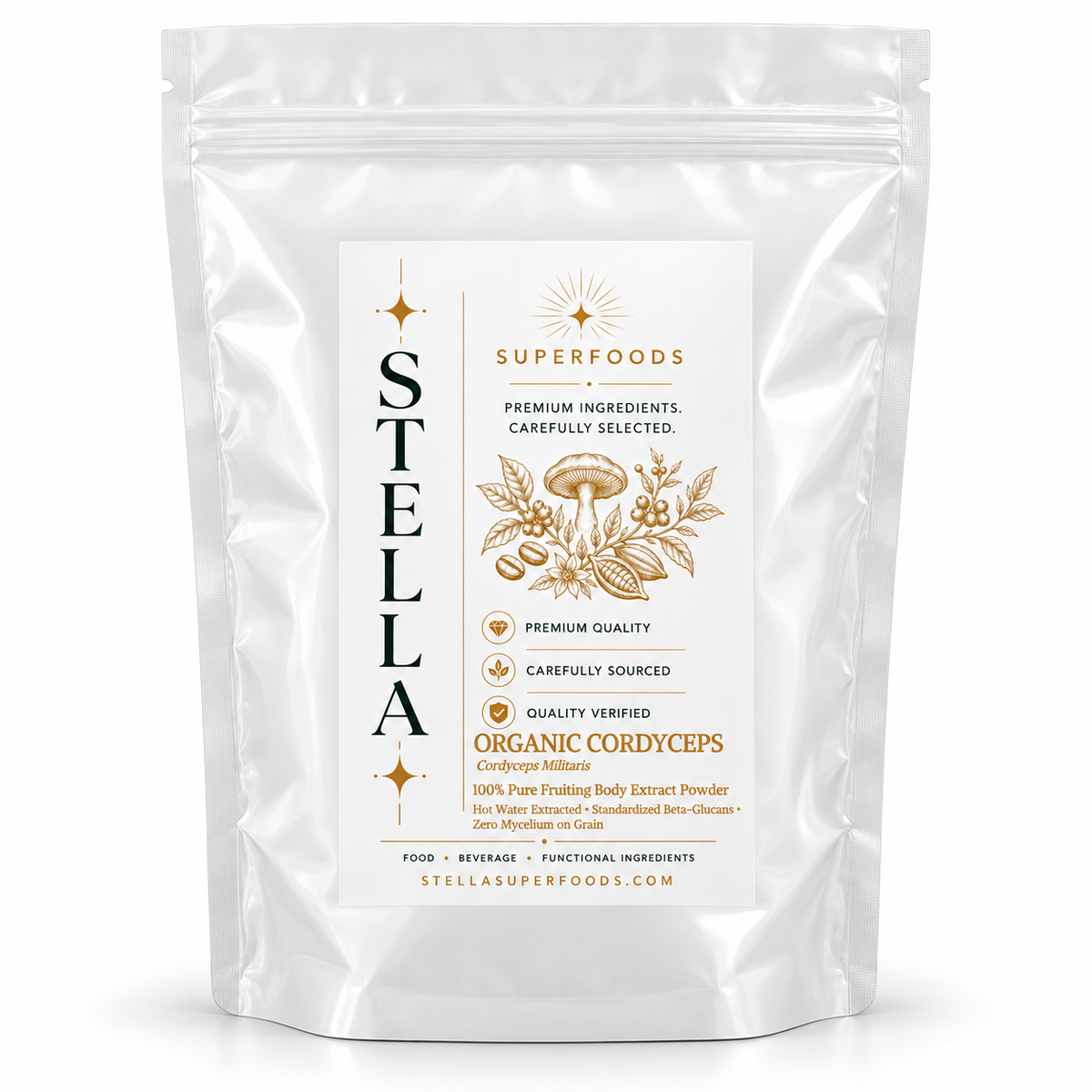 Organic Cordyceps Extract Powder | 100% Fruiting Body (30% Polysaccharides)