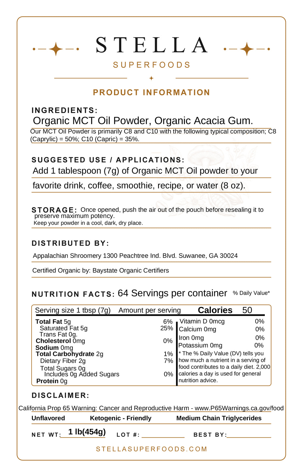 Pure Coconut MCT Oil Powder – C8 & C10 Clean Fuel