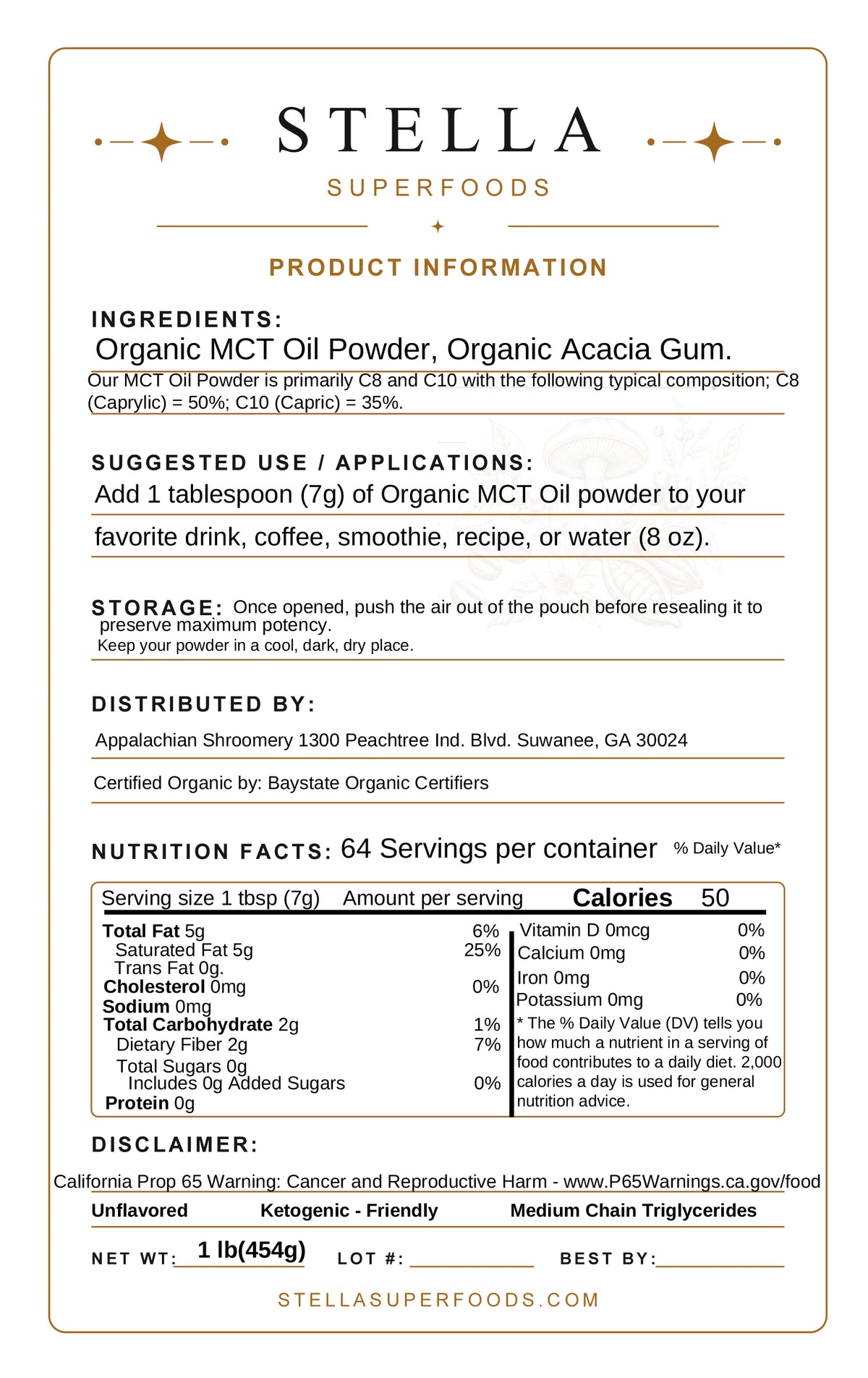 Pure Coconut MCT Oil Powder – C8 & C10 Clean Fuel