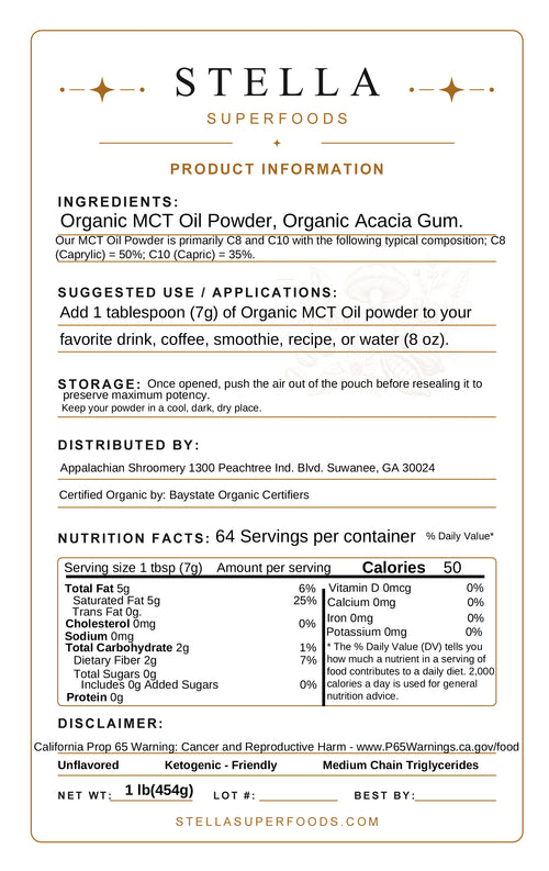 Pure Coconut MCT Oil Powder – C8 & C10 Clean Fuel