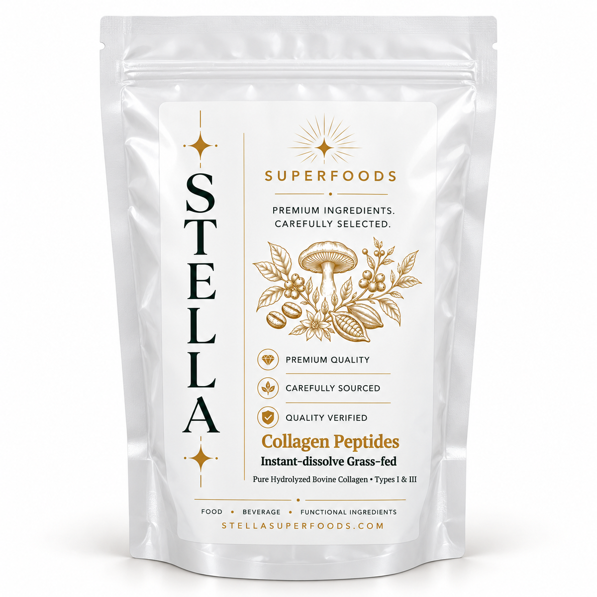 Grass-Fed Pure Bovine Collagen Peptides (Types I & III, Agglomerated)