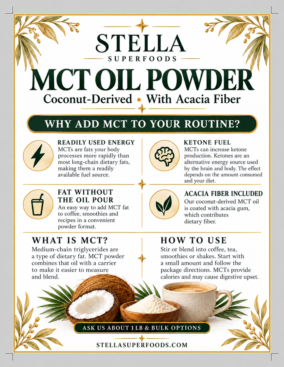 Pure Coconut MCT Oil Powder – C8 & C10 Clean Fuel