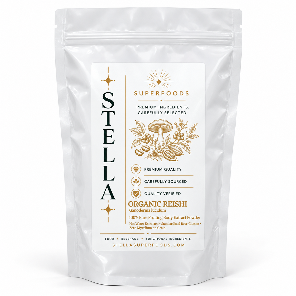 Organic Red Reishi Extract Powder | 100% Fruiting Body (30% Polysaccharides)