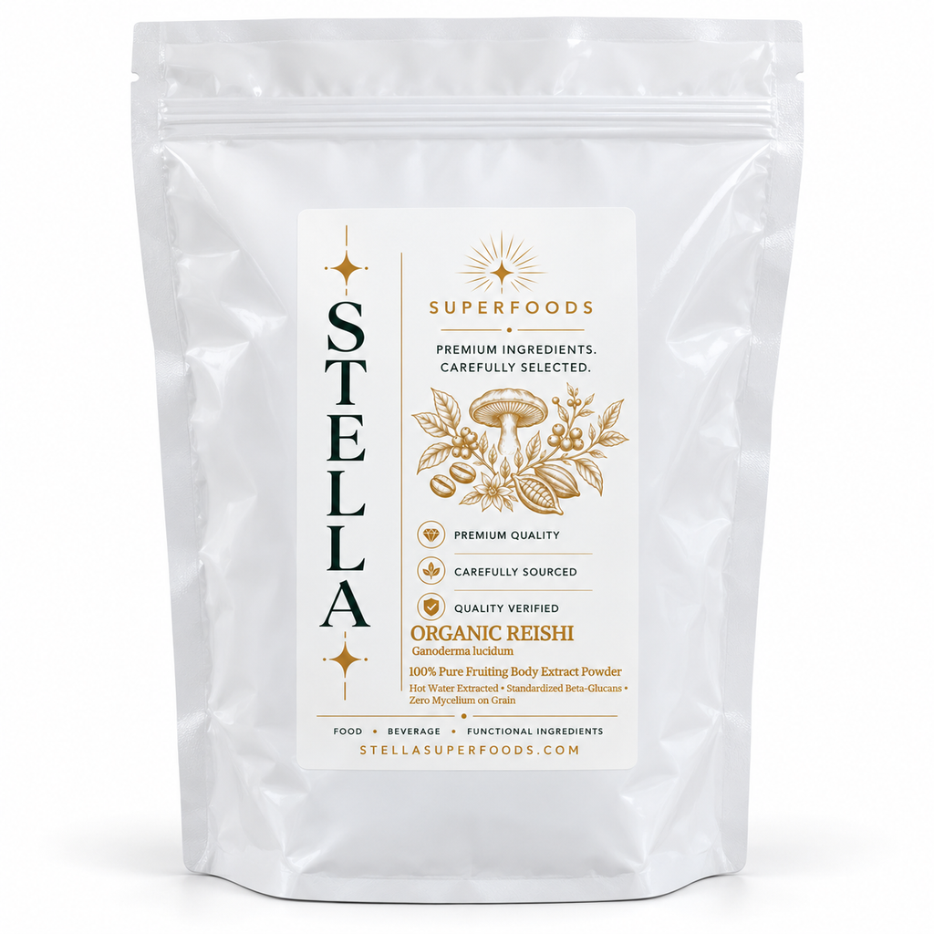 Organic Red Reishi Extract Powder | 100% Fruiting Body (30% Polysaccharides)