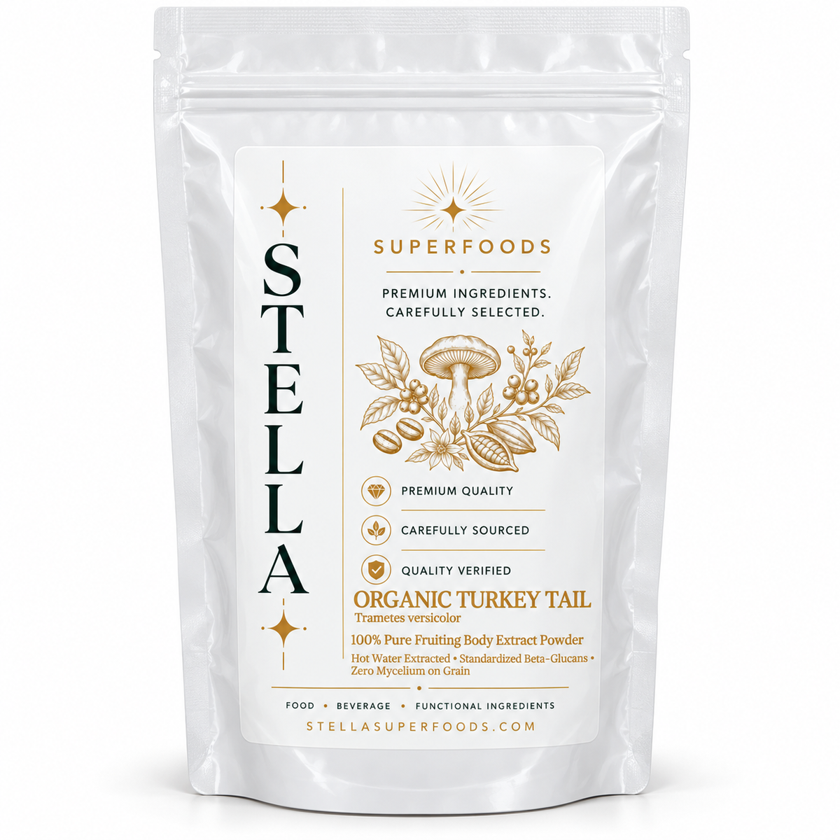 Organic Turkey Tail Extract Powder | 100% Fruiting Body (30% Polysaccharides)