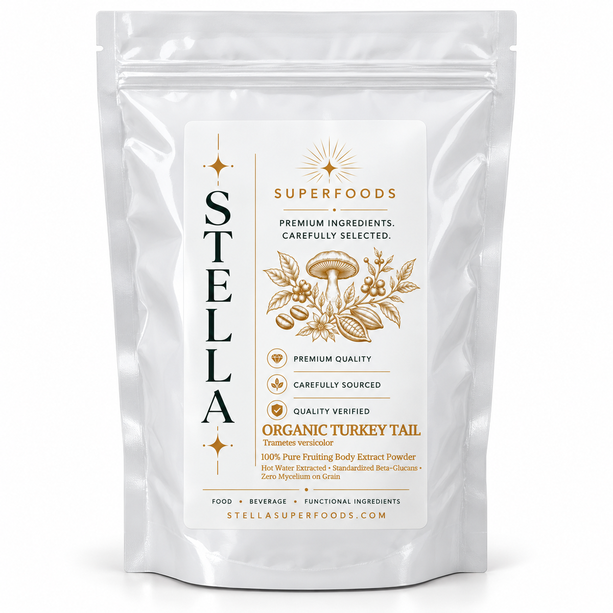 Organic Turkey Tail Extract Powder | 100% Fruiting Body (30% Polysaccharides)